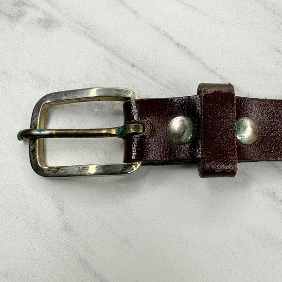Vintage Womens Brown Leather Rope Stretch Belt Medium (M) ✨ - Picture 8 of 10